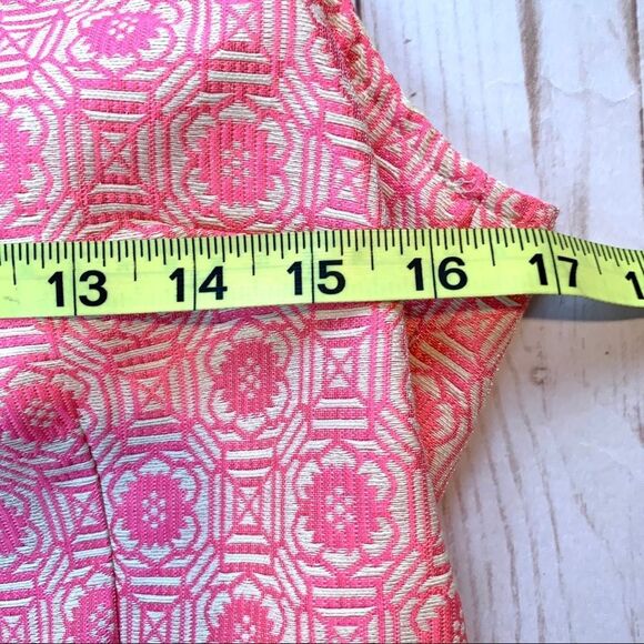 VTG United Colors of Benetton Pink Brocade Dress - Picture 5 of 9